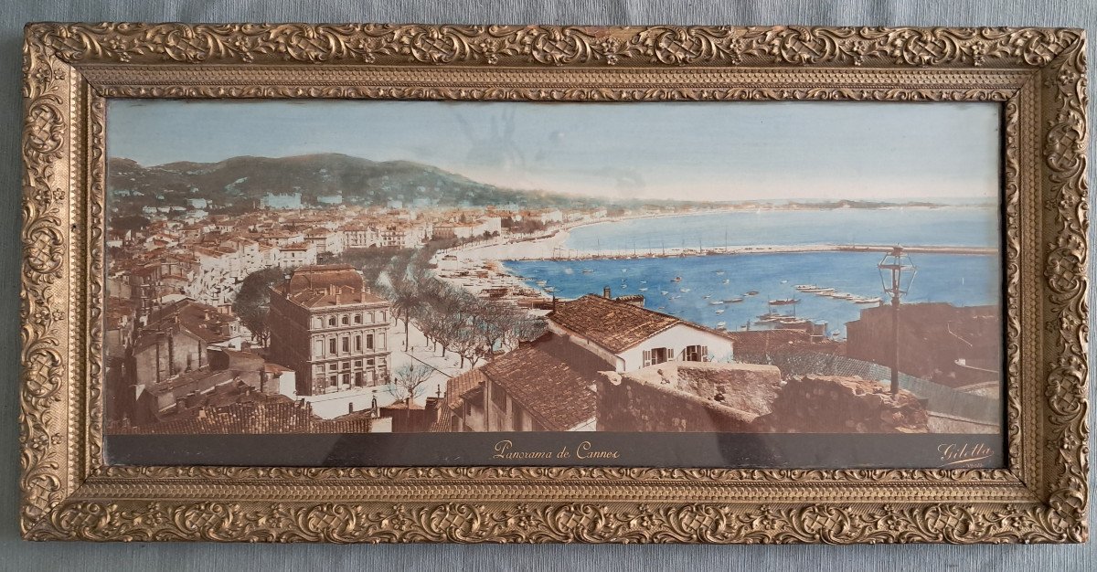 Large Panorama Of Cannes, Around 1900, By Giletta