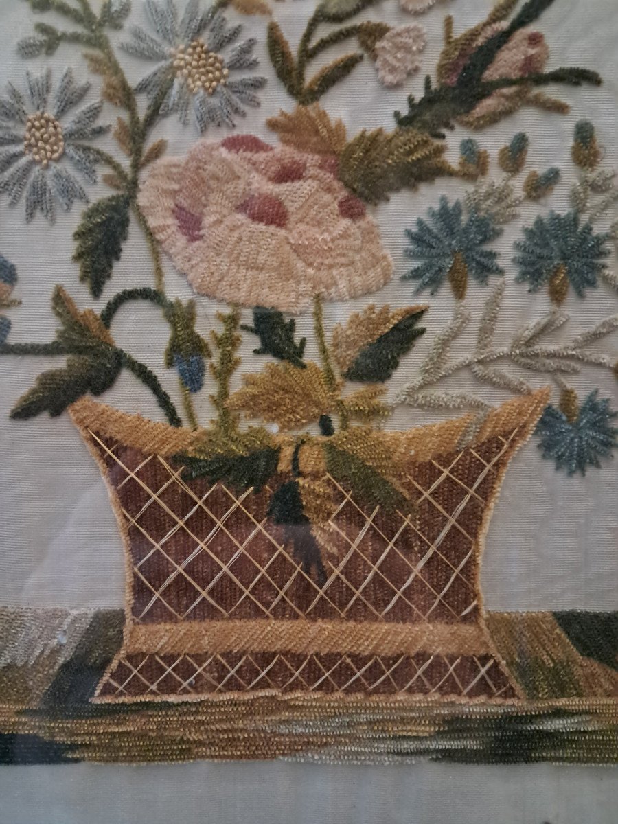 Embroidery Circa 1850, Souvenir Of The Calvary Of Machecoul, "to My Grandfather"-photo-2