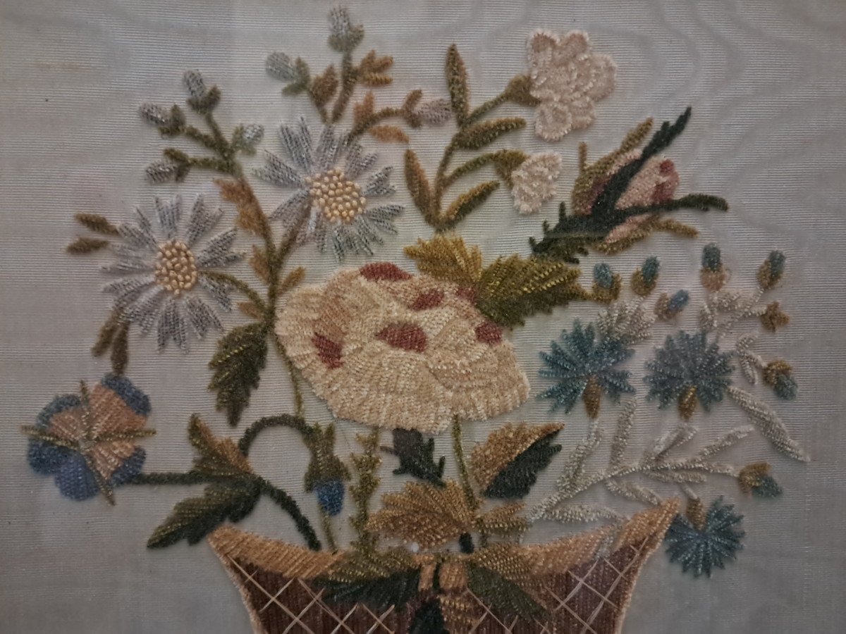 Embroidery Circa 1850, Souvenir Of The Calvary Of Machecoul, "to My Grandfather"-photo-3