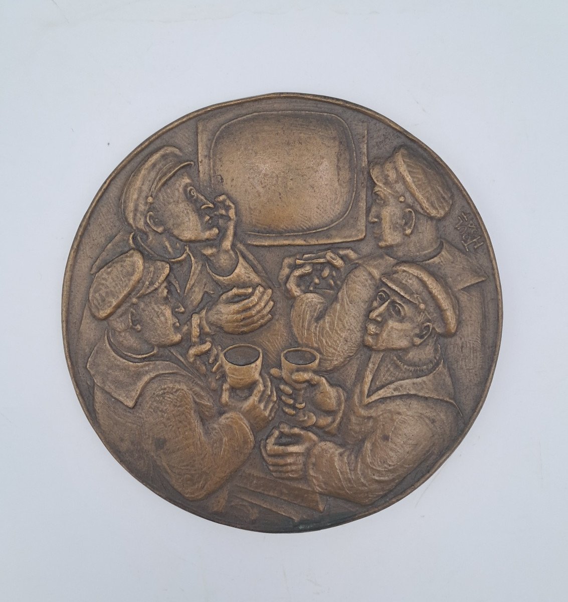 Toulhoat, Large (15.3cm) And Rare Bronze Medal From 1968 Issued By The Paris Mint