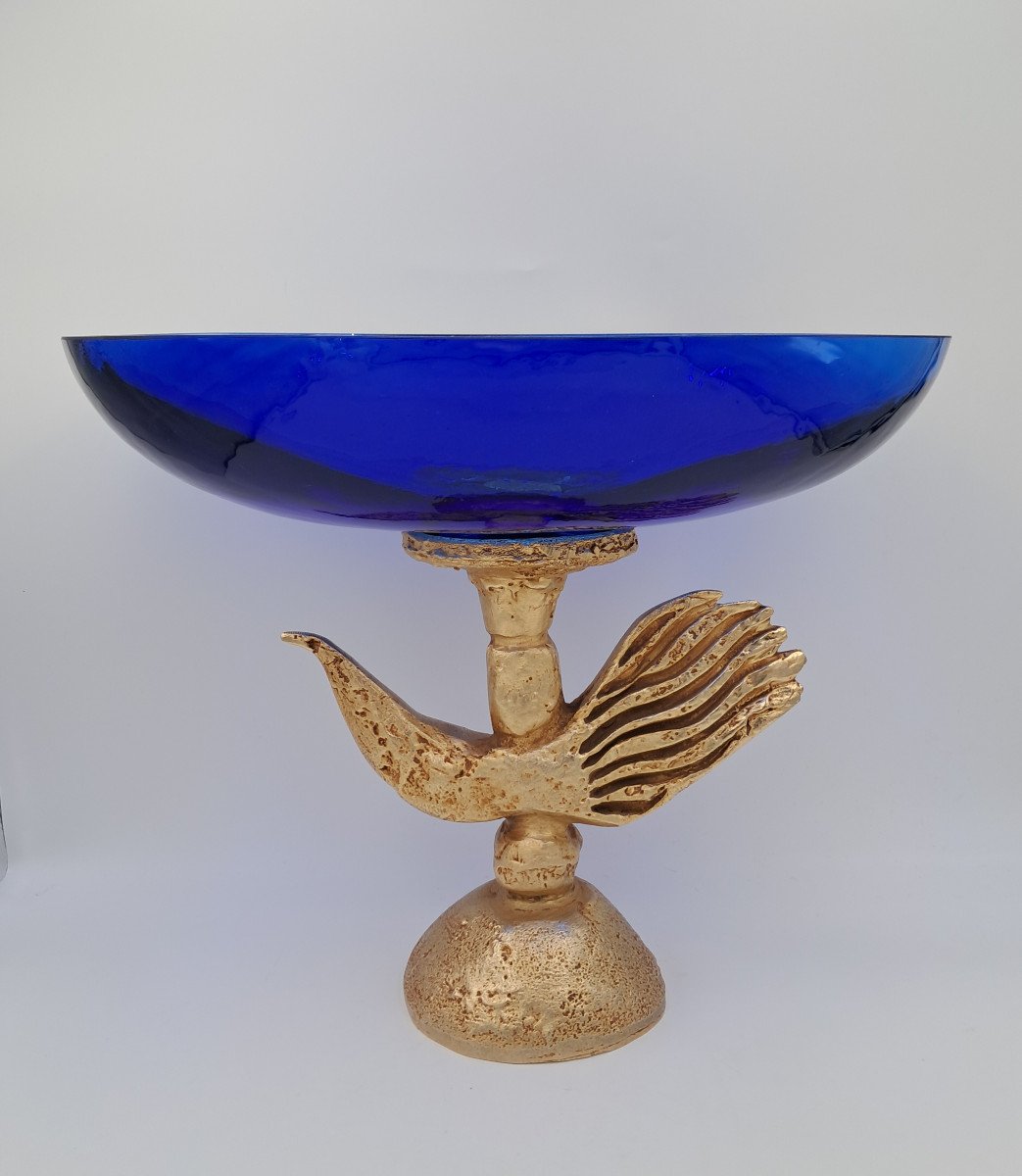 Pierre Casenove, Gilded Bronze And Glass Cup, Fondica Edition-photo-2