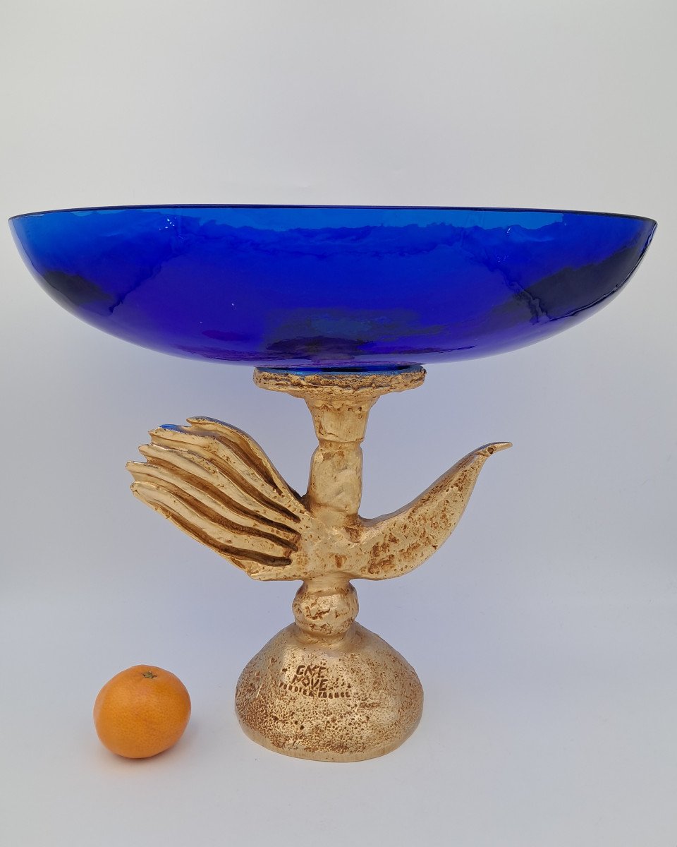 Pierre Casenove, Gilded Bronze And Glass Cup, Fondica Edition