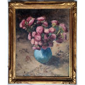 Bouquet Of Flowers, Oil On Canvas, Circa 1900