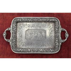 Silver Tray, Bombay, India, Parsi, Zoroastrianism, Ca 1900