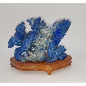 Lapis Lazuli Sculpture, Dragon, China 20th Century