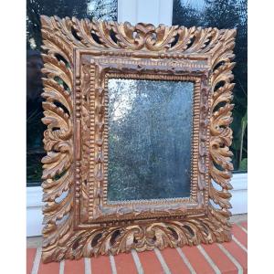 Carved And Gilded Wood Mirror, South America, Ca1950