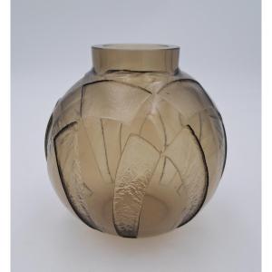 Charder Le Verre Français, Vase Boule Art Déco