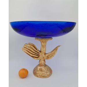 Pierre Casenove, Coupe En bronze doré Et Verre, édition Fondica