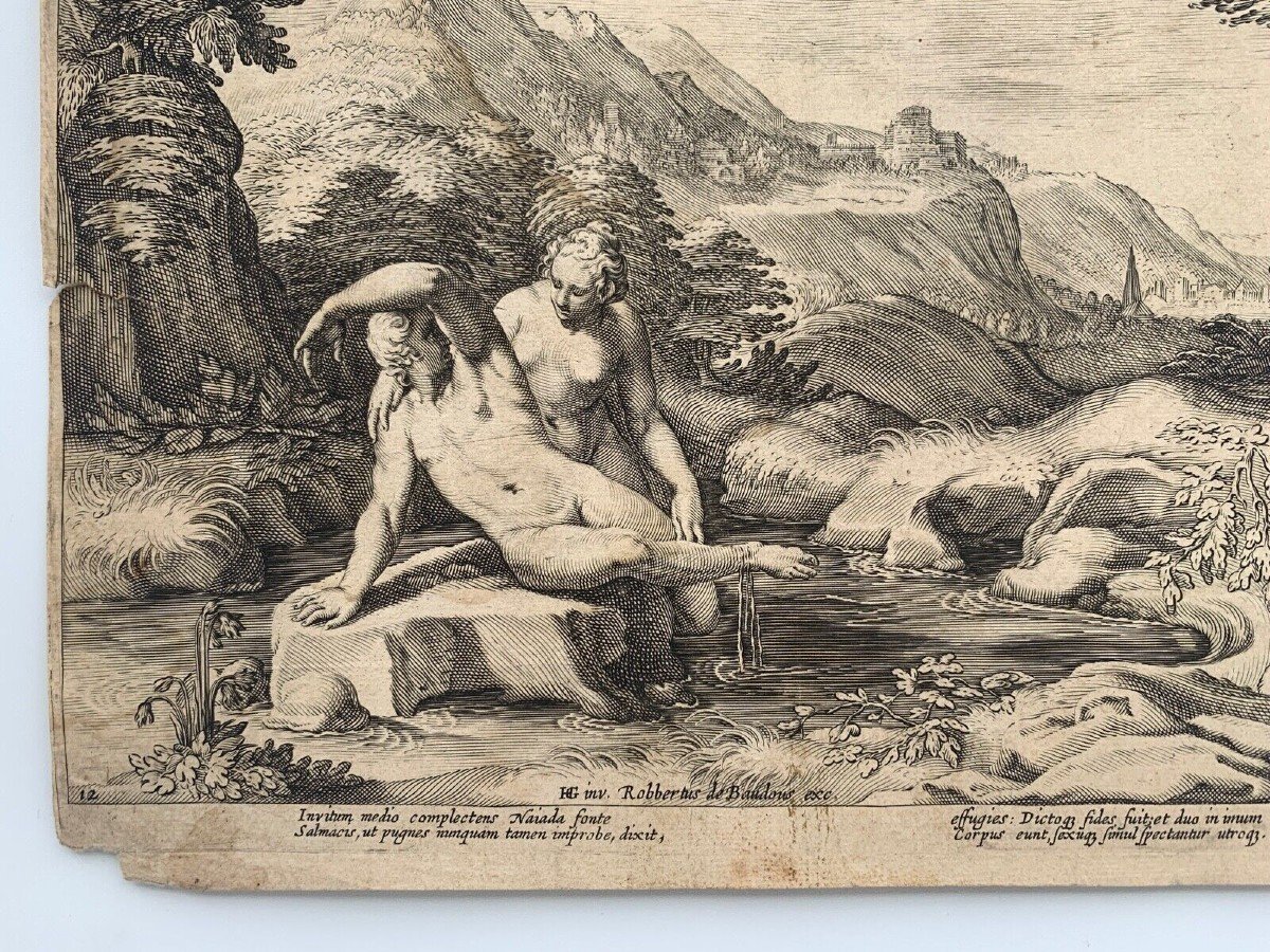 Gravure Hendrick Goltzius Robertus Baudous Ryckius Salamacis Hermaphrodite-photo-3