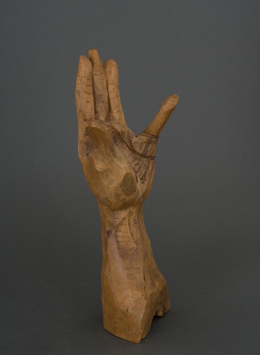 Sculpture Representing A Hand By P. Baurens XXth Original Patina-photo-5