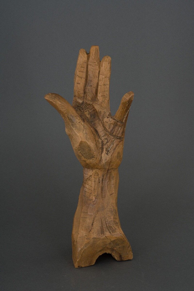 Sculpture Representing A Hand By P. Baurens XXth Original Patina