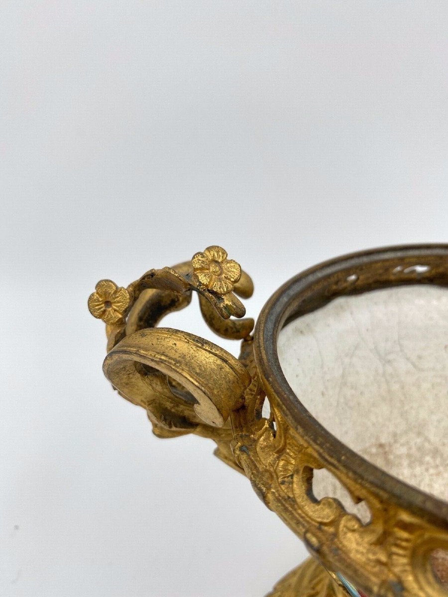 Coupe en porcelaine Chine XIXe montée bronze doré Louis XV-photo-1