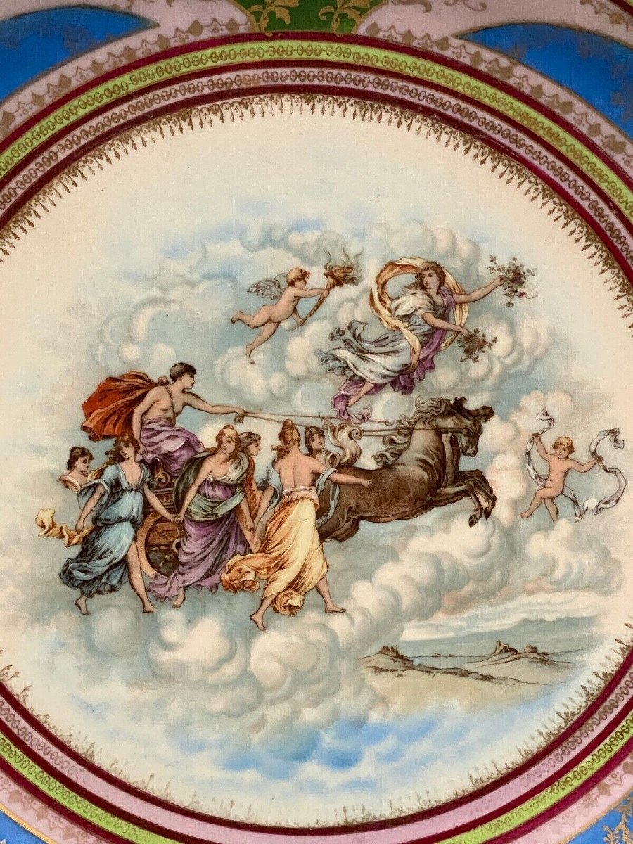 Porcelain Plate Antique Decor Nineteenth N Crown Capodimonte-photo-2