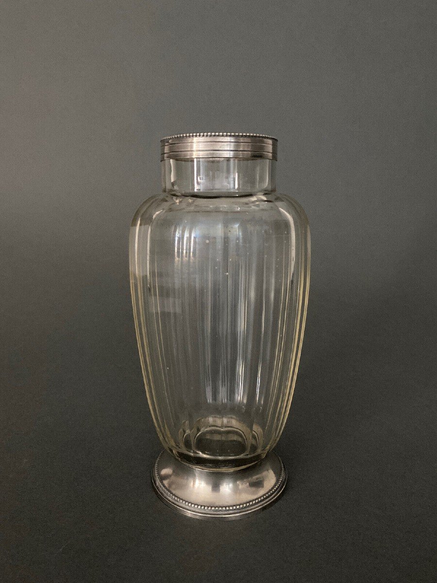 Vase In The Style Of Baccarat Model Malmaison Silver Minerva Late 19th Century