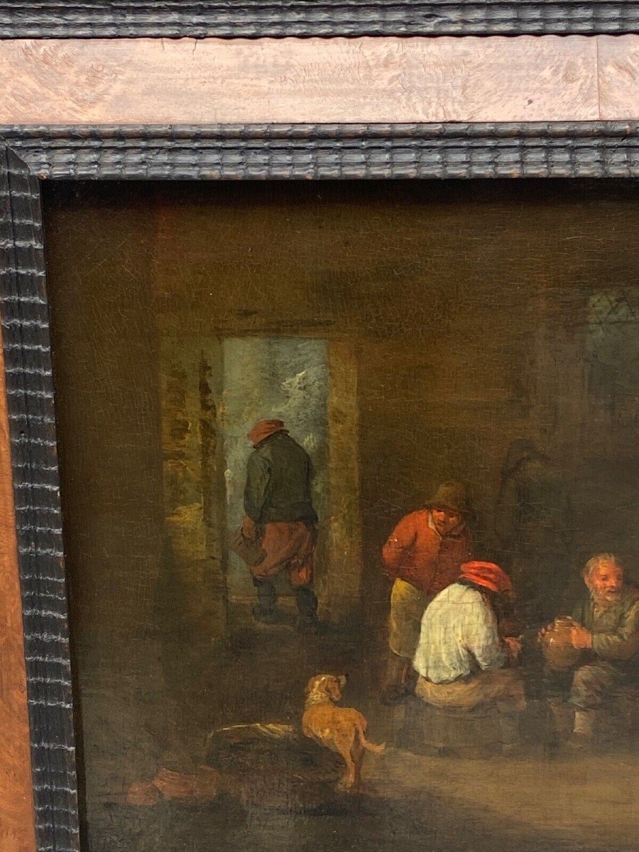 Oil On Panel Dutch Interior Scene Flemish School-photo-2