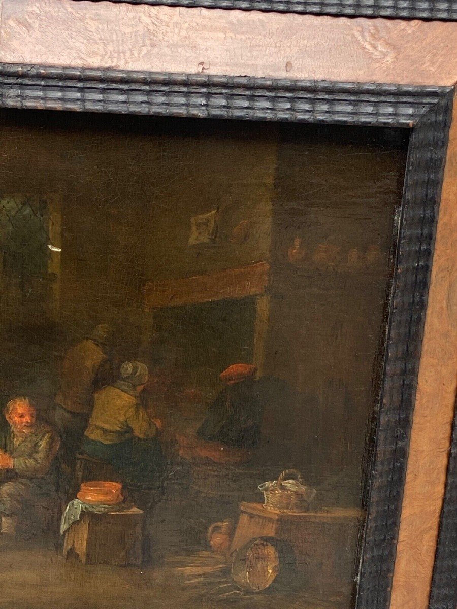 Oil On Panel Dutch Interior Scene Flemish School-photo-3