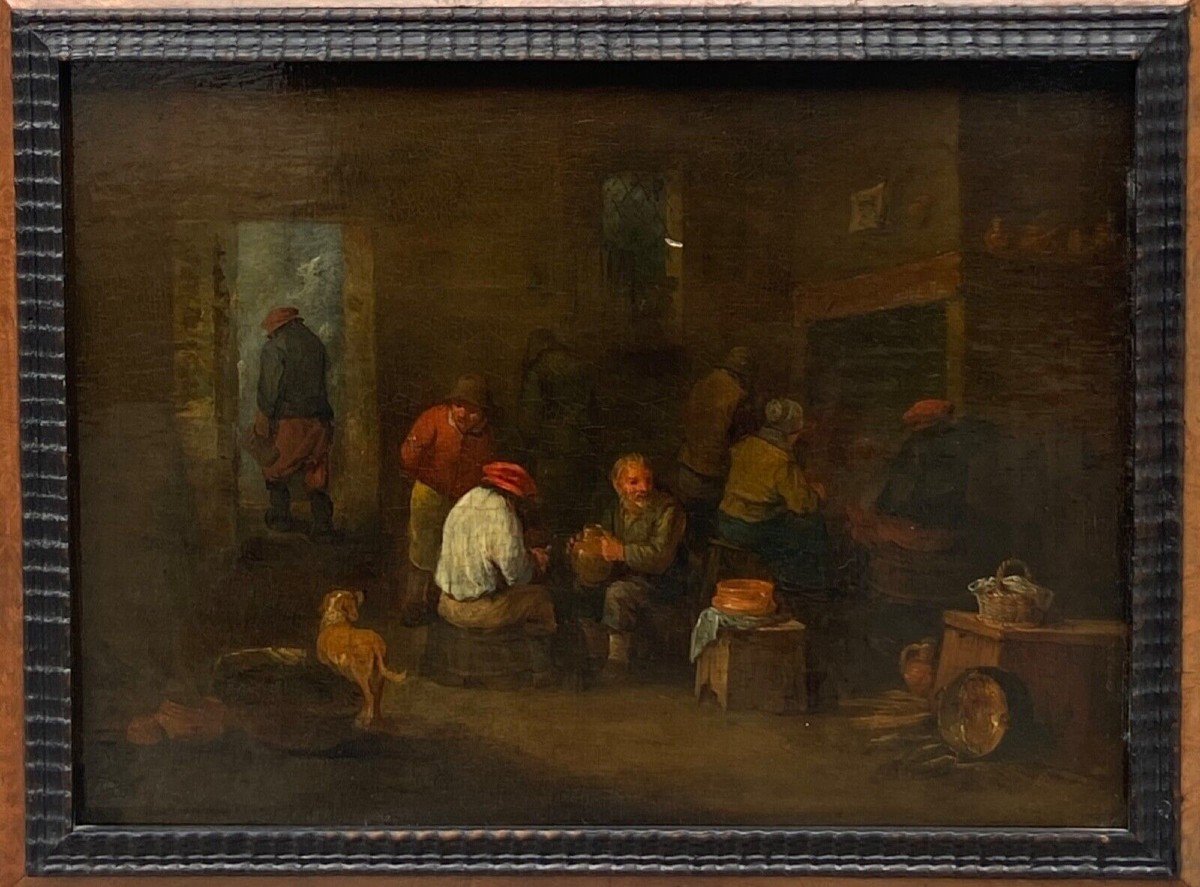 Oil On Panel Dutch Interior Scene Flemish School-photo-6