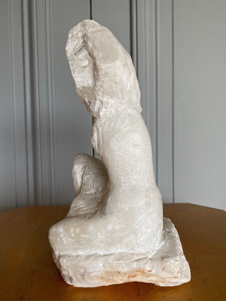 Sculpture Female Subject In Stone 20th Century Direct Workshop-photo-1