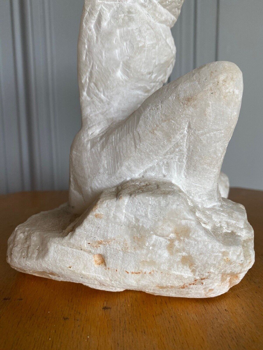 Sculpture Female Subject In Stone 20th Century Direct Workshop-photo-4