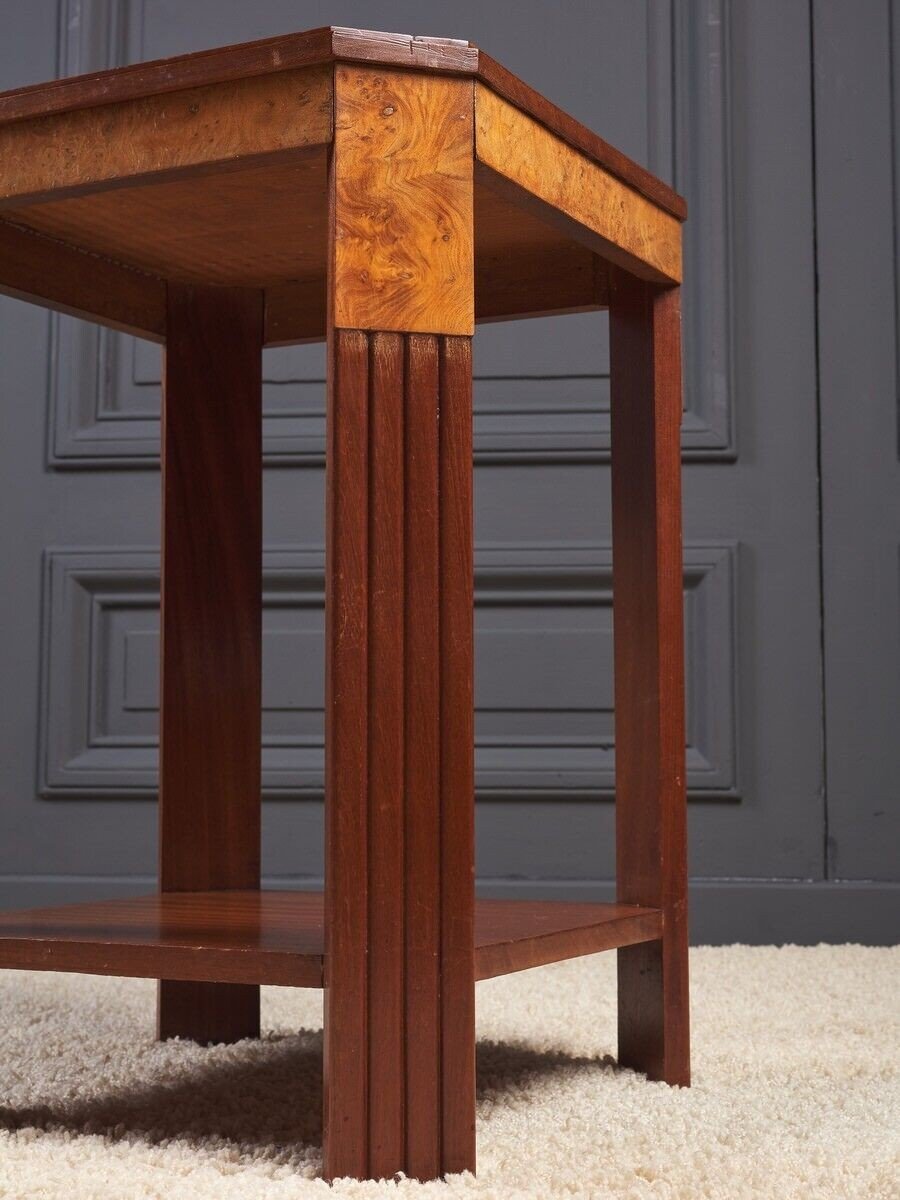 Art Deco Pedestal Table 1930 Double Tops Two Species-photo-3