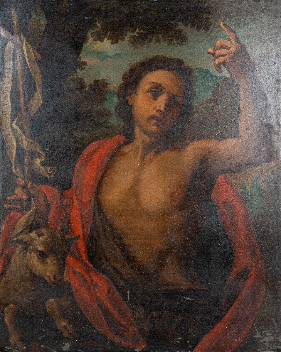 Peinture sur cuivre Francesco de Mura italien XVIIIe Saint Jean-Baptiste-photo-2