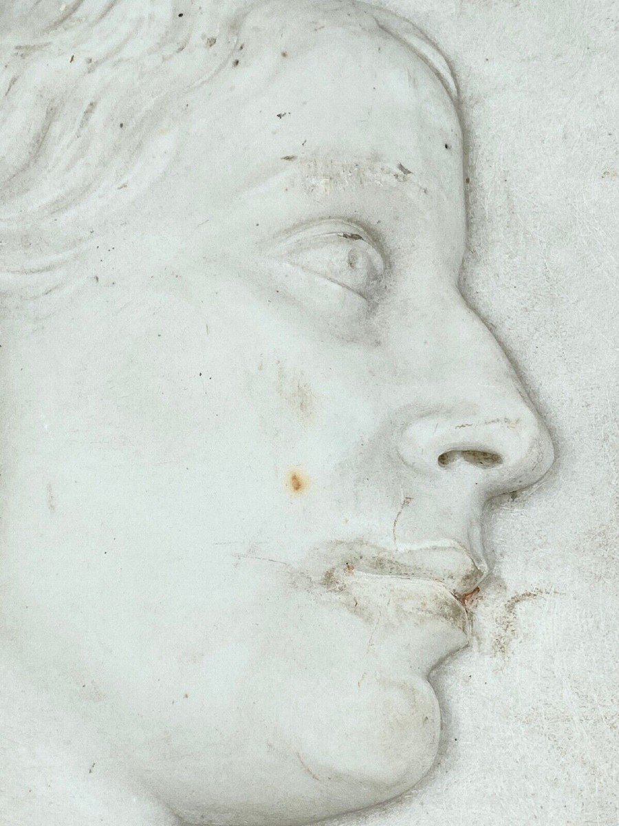 Marble Medallion Profile Late 18th Century Early 19th Century Em Monogram-photo-6