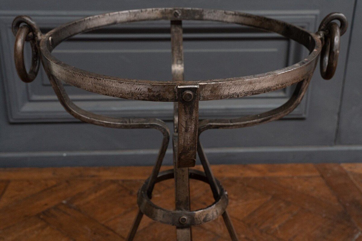 4-legged Ironwork Pedestal Table In The Style Of Adnet-photo-6