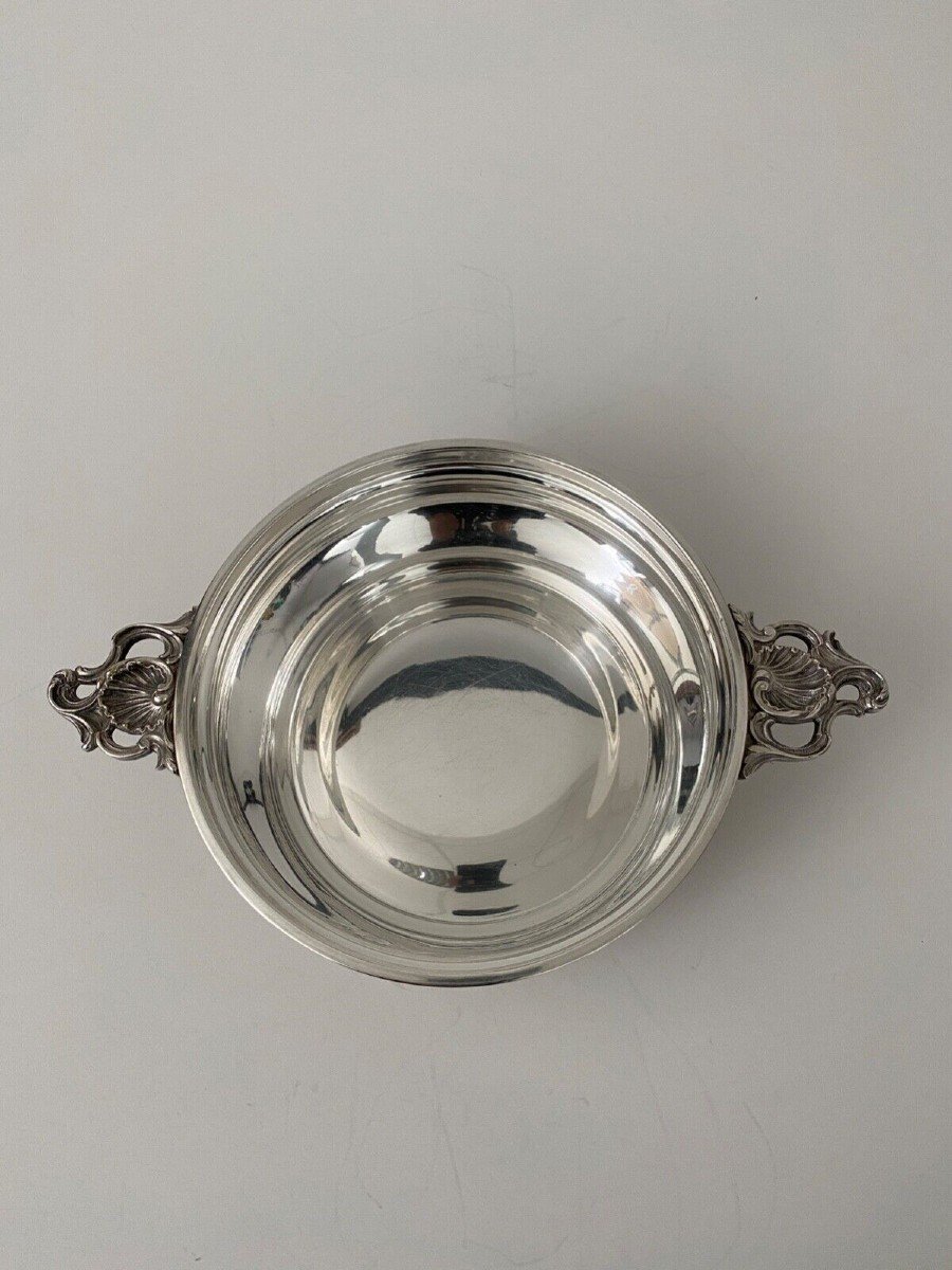 Vegetable Dish In Silver Metal 1900 Artichoke Grip Louis XV Handles-photo-3