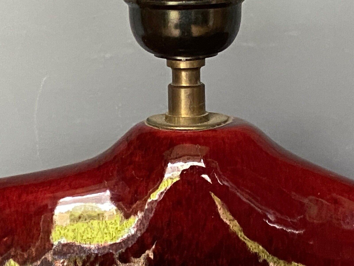 Lamp Signed Max Idlas 17b Oxblood Ceramic-photo-4