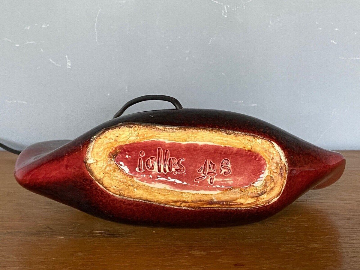 Lamp Signed Max Idlas 17b Oxblood Ceramic-photo-8