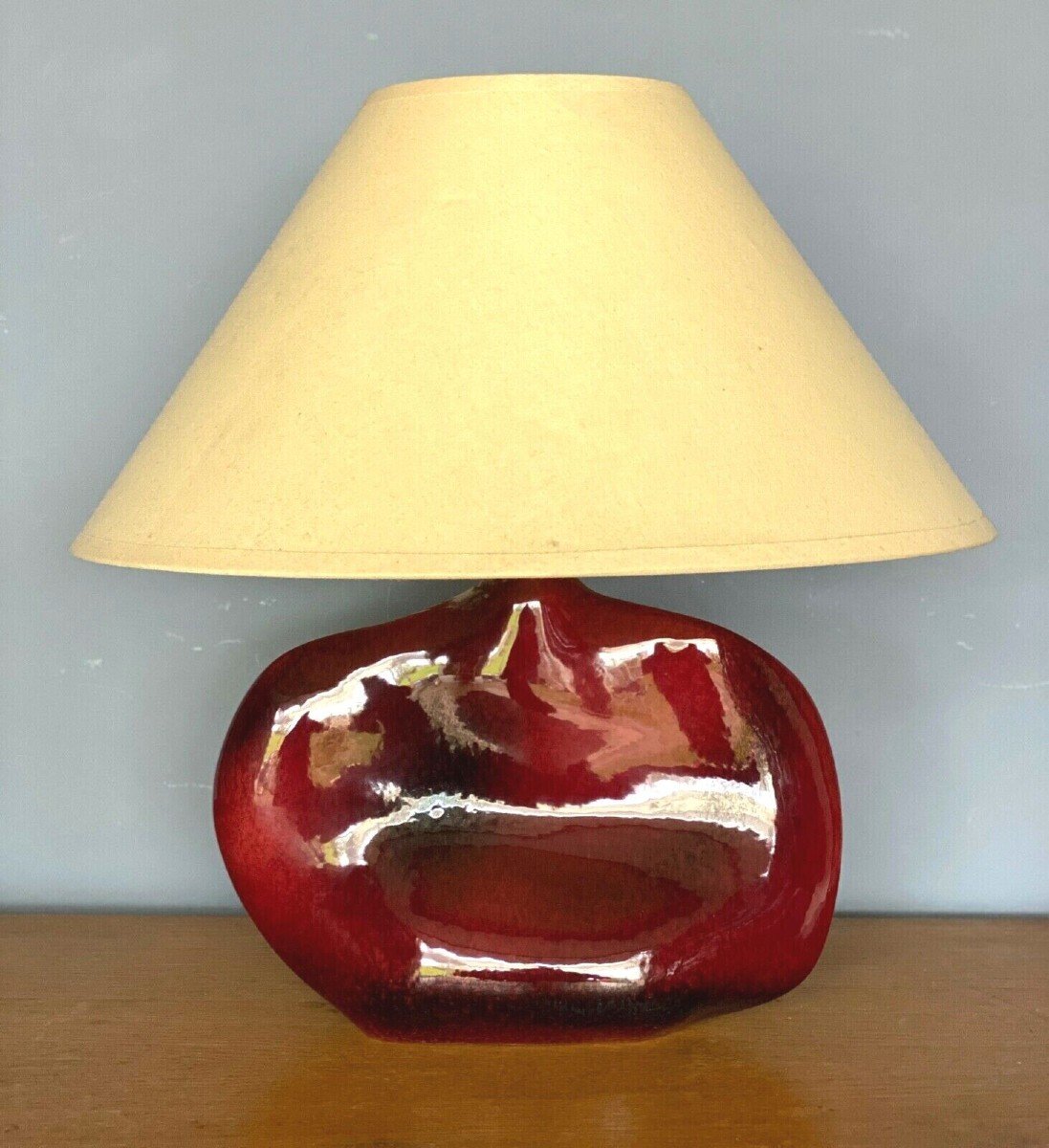 Lamp Signed Max Idlas 17b Oxblood Ceramic