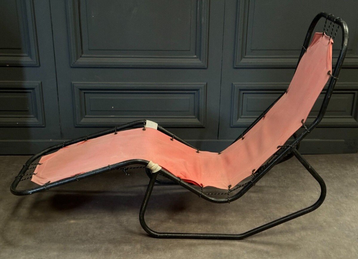 Barwa Lounge Chair In Metal And Fabric By Bartolucci And Waldheim 1960-photo-2