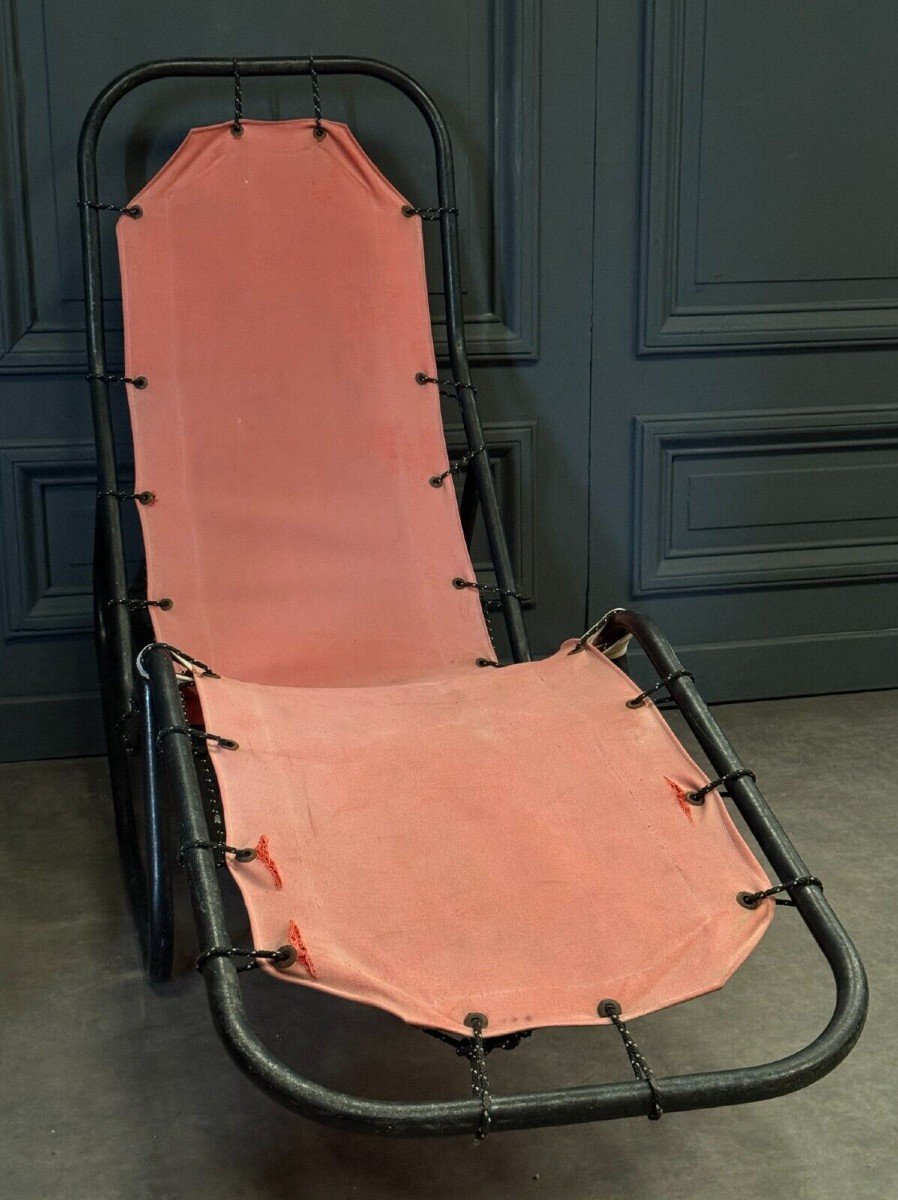 Barwa Lounge Chair In Metal And Fabric By Bartolucci And Waldheim 1960-photo-6