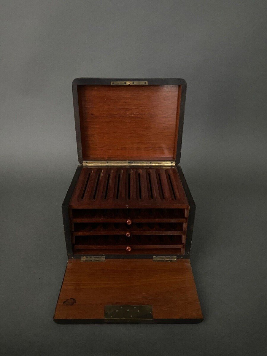 Napoleon III Cigar Box In 19th Century Magnifying Glass