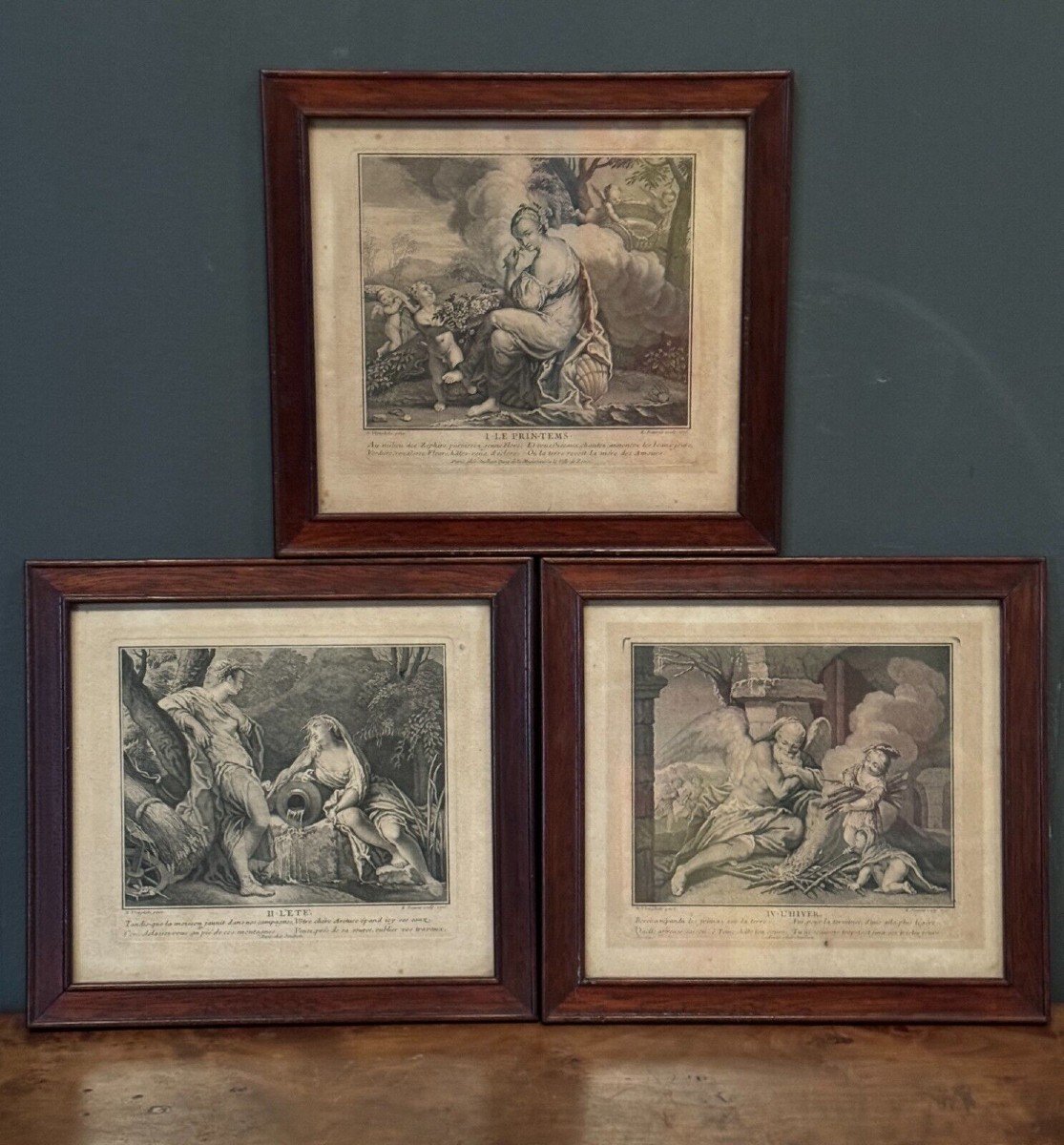 Suite Of Three 18th Century Engravings Representing Scenes From Antiquity-photo-2