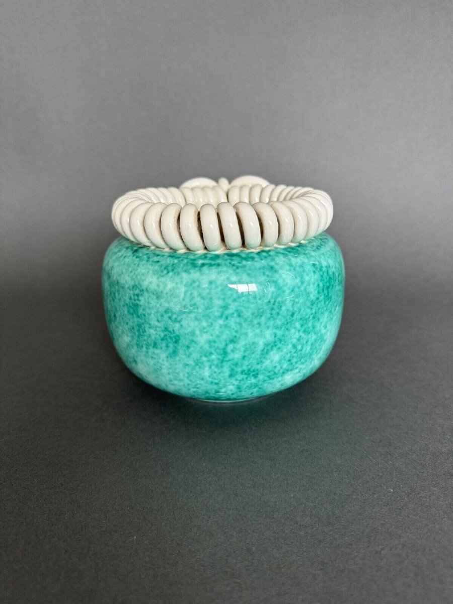 Sainte Radegonde Ceramic Ball Vase Gustave Asch 20th Century-photo-2