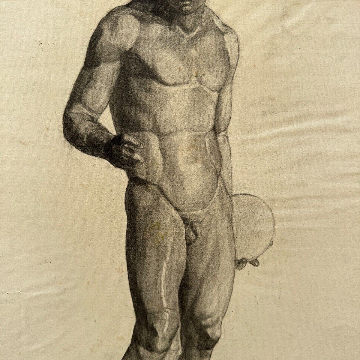 Academic Nude In Antique By Berger Dit Lheureux Biloul Fine Arts 20th -photo-4
