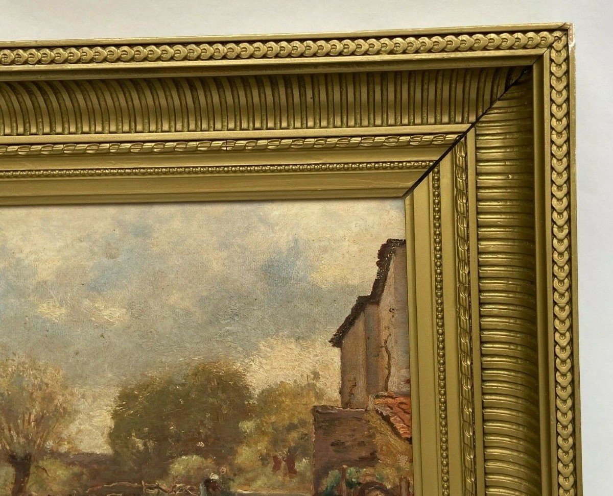 Oil On Panel François-edouard Bournichon Basse-goulaine Late 19th Century-photo-1