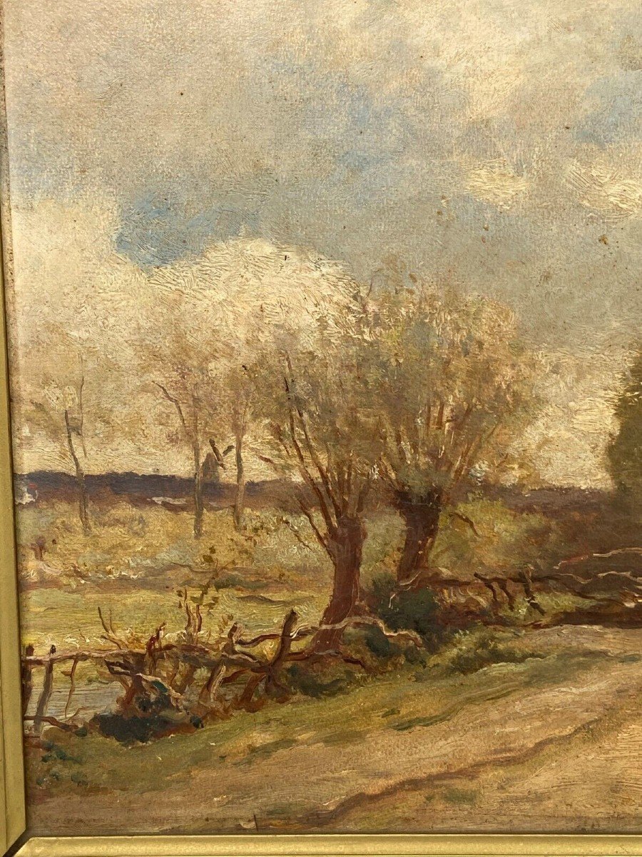 Oil On Panel François-edouard Bournichon Basse-goulaine Late 19th Century-photo-4