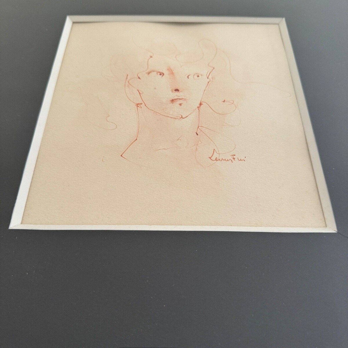 Drawing By Leonor Fini Representing A 20th Century Female Face-photo-3