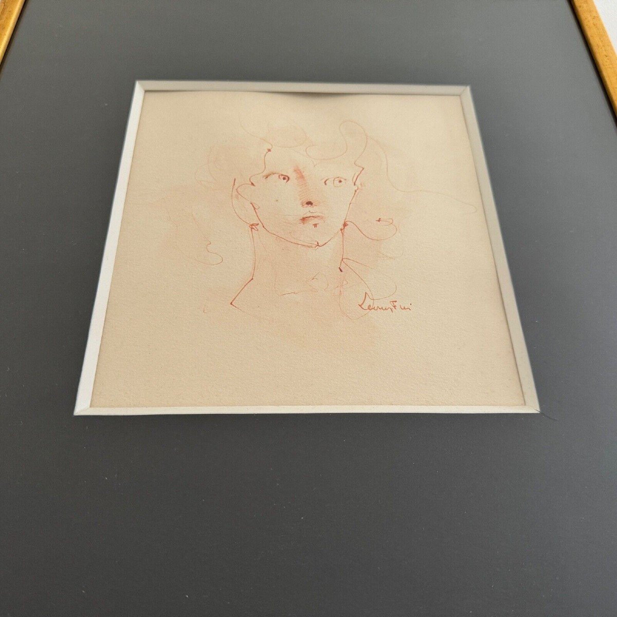 Drawing By Leonor Fini Representing A 20th Century Female Face-photo-4