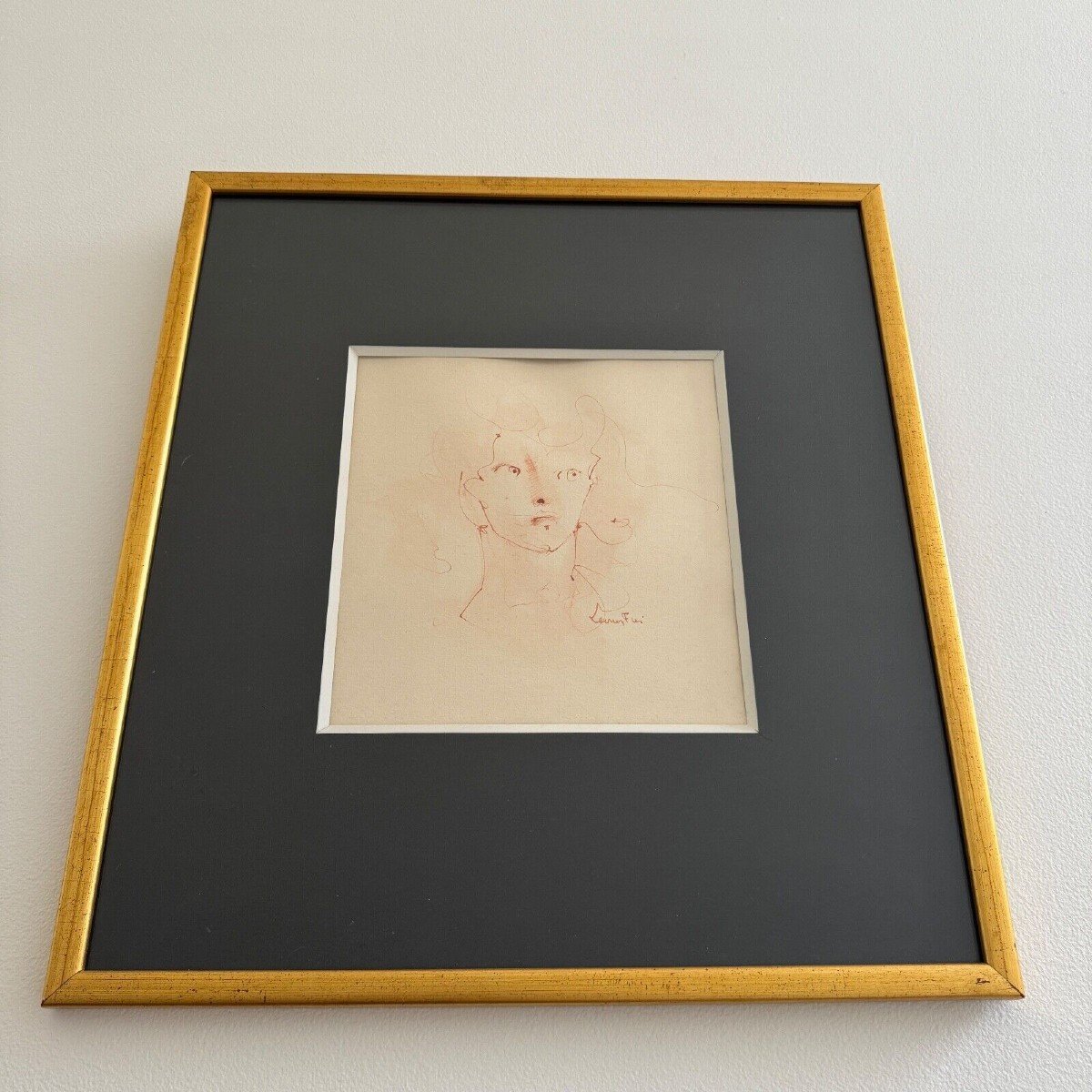 Drawing By Leonor Fini Representing A 20th Century Female Face-photo-2