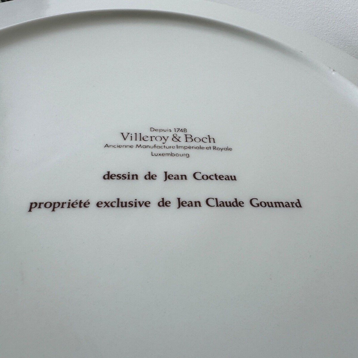 Assiette dessin de Jean Cocteau Villeroy & Boch Jean-Claude Goumard-photo-2