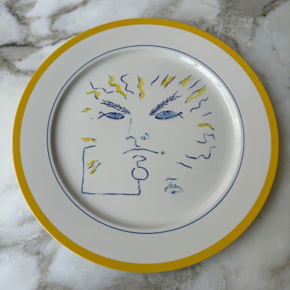 Proantic: Assiette dessin de Jean Cocteau Villeroy & Boch Jean-Claude