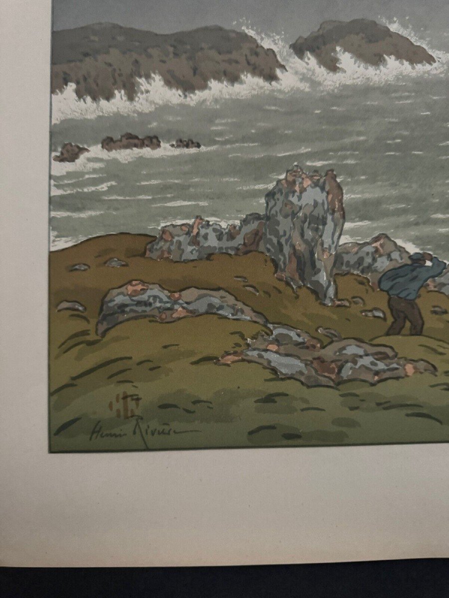 Lithographie par Henri Rivière La Féérie des Heures - La Tempête-photo-3