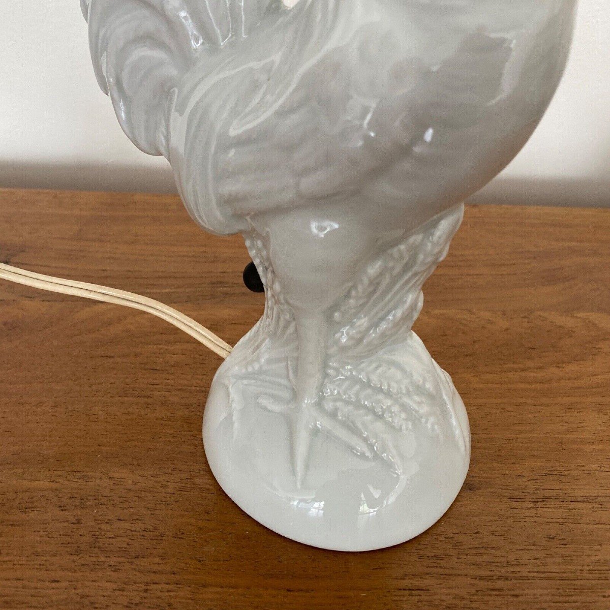 Night Light Representing A Rooster 1930 Porcelain From Limoges France-photo-6