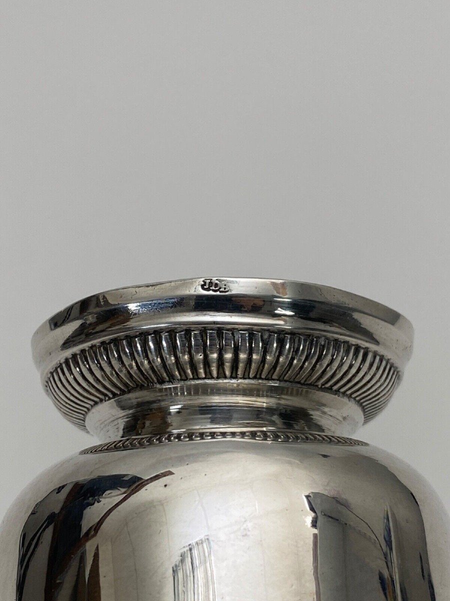 Timbale en argent pied douche XVIIIe Fermiers généraux perlage godrons-photo-6