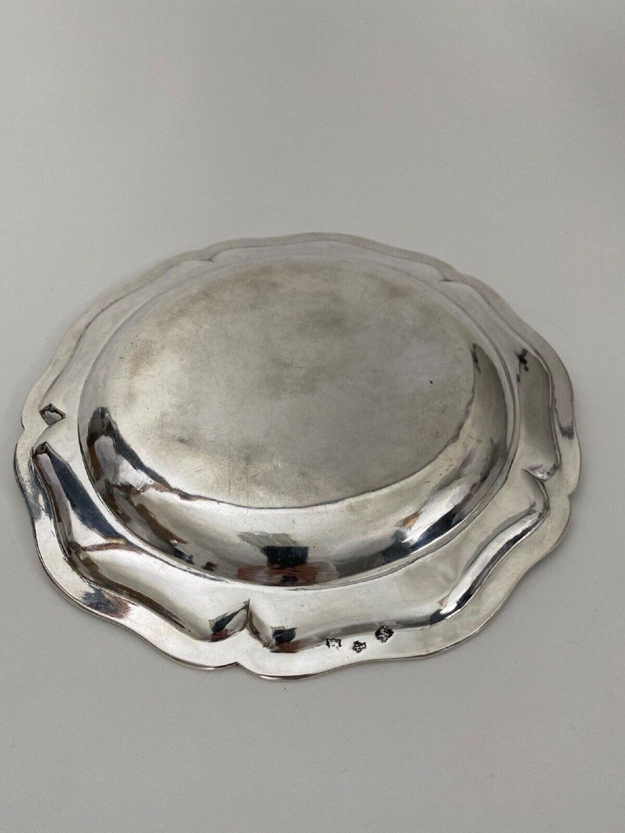 Solid Silver Dish, 18th Century Filet Model, Farmers General Monogram-photo-4