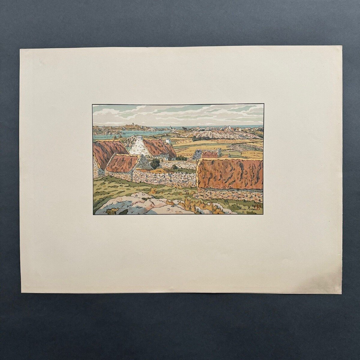 Lithographie par Henri Rivière L'Ile de Bréhat - Le Beau Pays de Bretagne