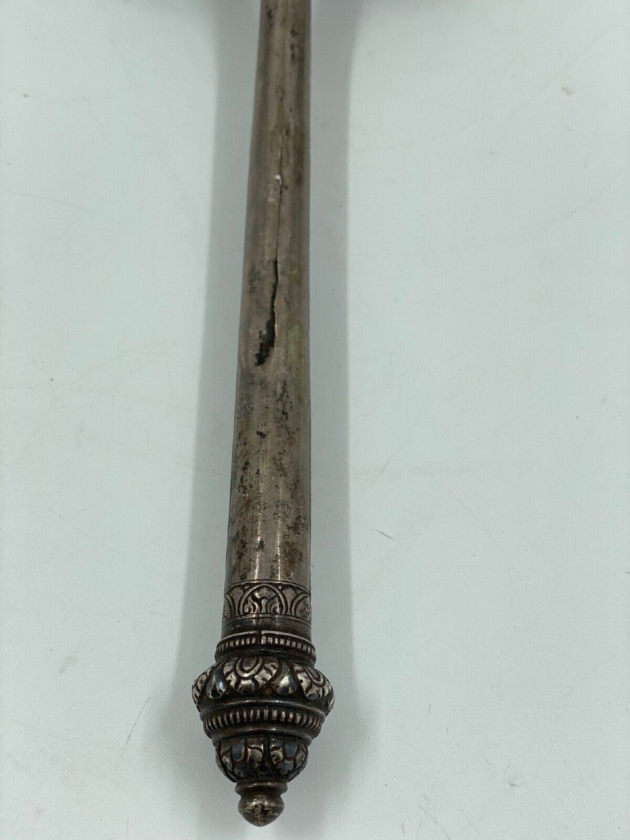 Chinese Silver Spoon Decorated With Foliage Late 19th Century-photo-5